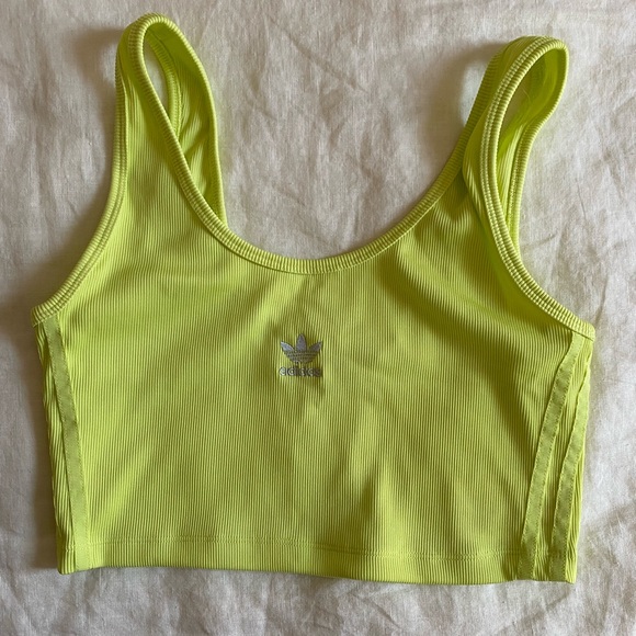 Adidas neon yellow crop top - Picture 2 of 6